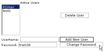 Changing an authorized user's password