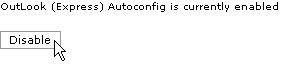 Disabling Outlook Express autoconfiguration