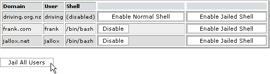 Enabling the jail shell