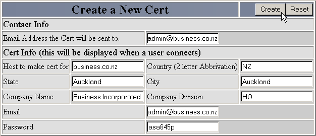 Generating an SSL certificate