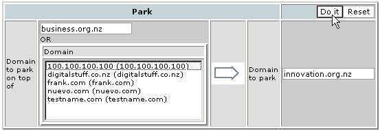 Parking a domain