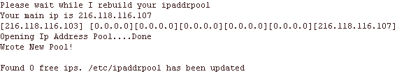 Rebuilding the IP address pool